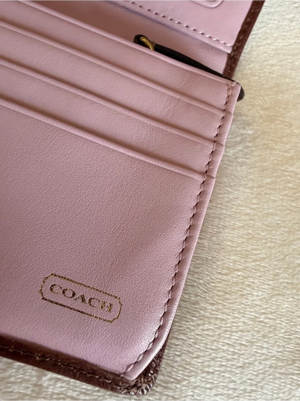 Coach Leather Continental Wallet in Rich Chestnut Brown with Gold Hardware